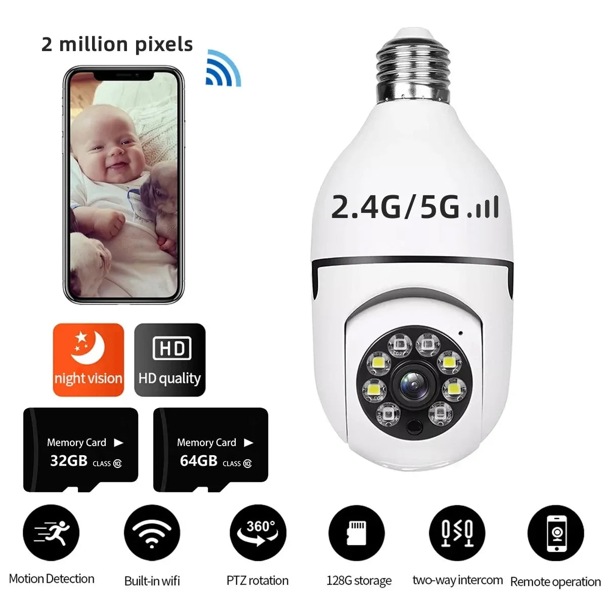 360° Wireless Light Bulb Security Camera™